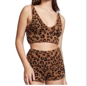 Victorias Secret cashmere cheetah crop top